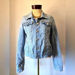 TRUE RELIGION Light Wash Denim Jacket. Size Large